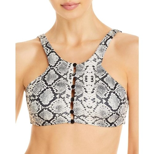 Swim-Womens-Snake-Print-Halter-Bikini-Top